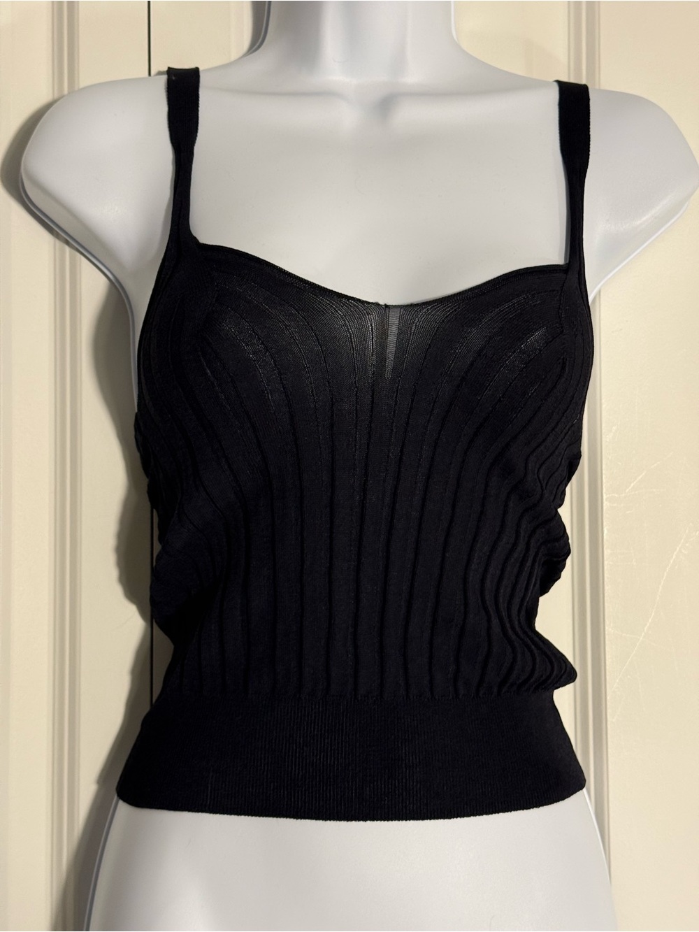 Urban Outfitters Black Ribbed Knit Cami Tank